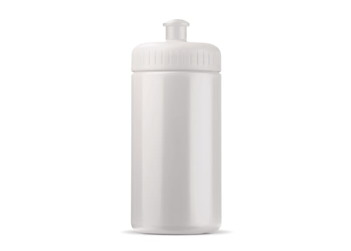 Bidon de sport bioplastique 500ml personnalisable Blanc / Blanc